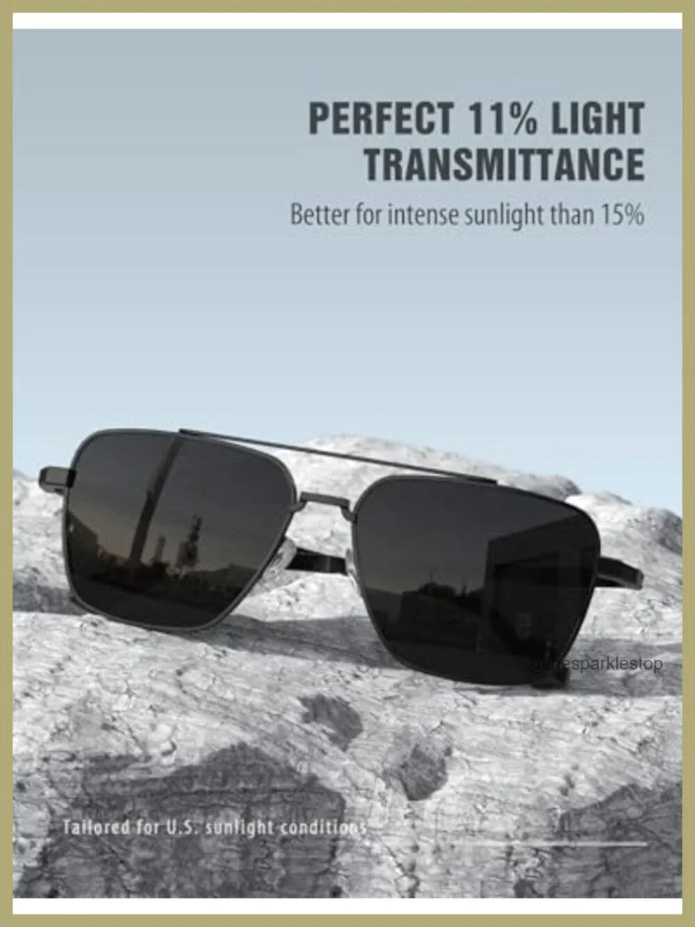 Polarized Aviator Sunglasses UV400 Metal Frame Square Lens Driving
